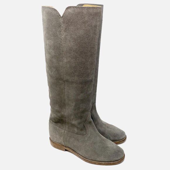 Isabel Marant Etoile Cleave Gray Suede Riding Boots Size EU 38 Made in Portugal - Picture 1 of 8